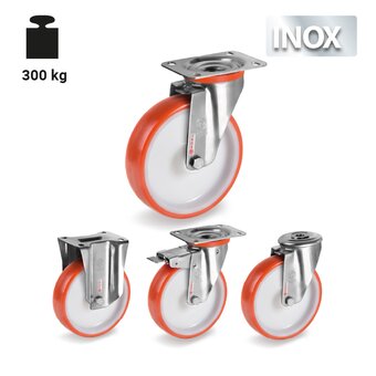 TR-60-NLX-Ruote con supporti inox per carichi leggeri